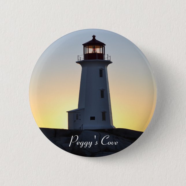 Peggy's Cove  Lighthouse N.S. Button pin Badge (Front)