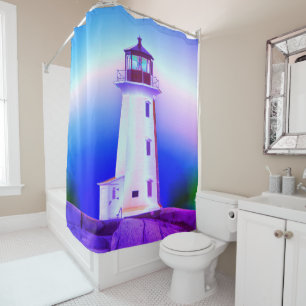Peggy's Cove Lighthouse Route Nova Scotia custom Shower Curtain