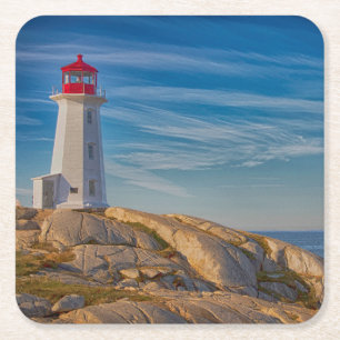 Peggy's Cove Lighthouse Square Paper Coaster