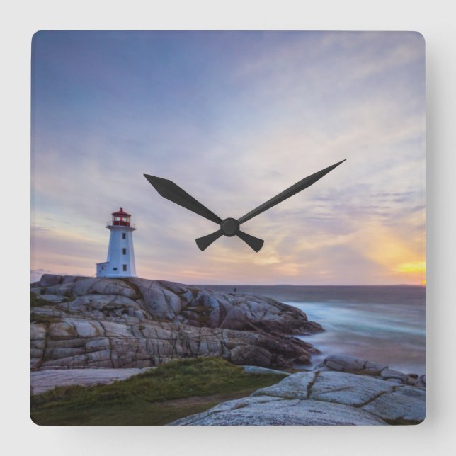 Peggy'S Cove | Nova Scotia Square Wall Clock (Front)