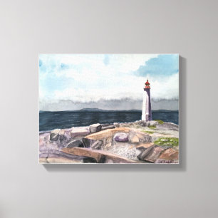 PEGGY'S COVE , - watercolor, wrapped canvas print