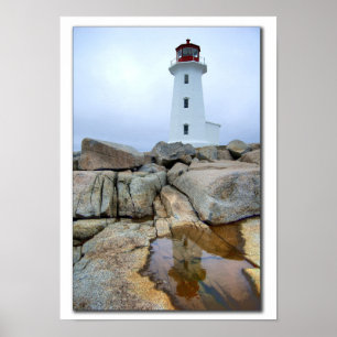 Peggys Point Lighthouse and reflection Poster