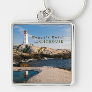 Peggys Point Lighthouse Atlantic Canada Key Ring