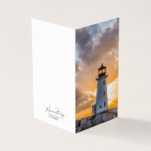 Peggys Point Lighthouse Sunset Note Cards