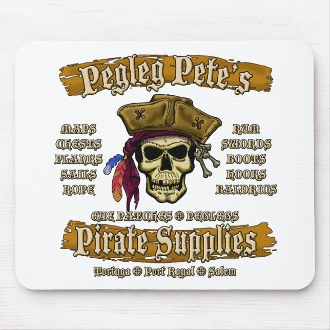 Pegleg Pete's Pirate Supplies Mouse Mat (Front)
