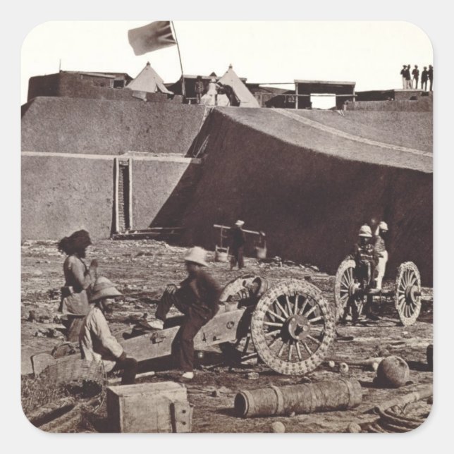 Pehlang Fort, 1860 (albumen silver print) Square Sticker (Front)