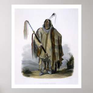 Pehriska-Ruhpa, a Minatarre or Big-Bellied Indian, Poster