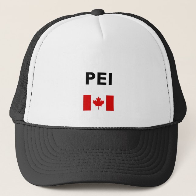 PEI Canada Canadian Flag Light-Colour Trucker Hat (Front)