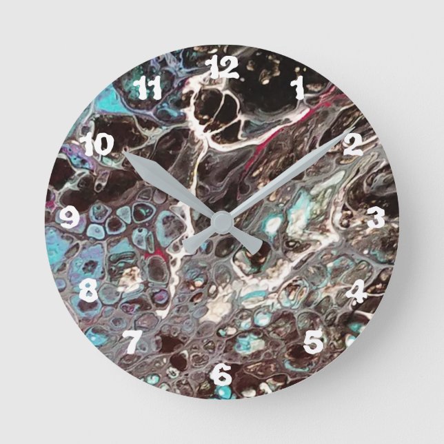 Peinture abstrite artisanale - Kook Art - Horloge Round Clock (Front)