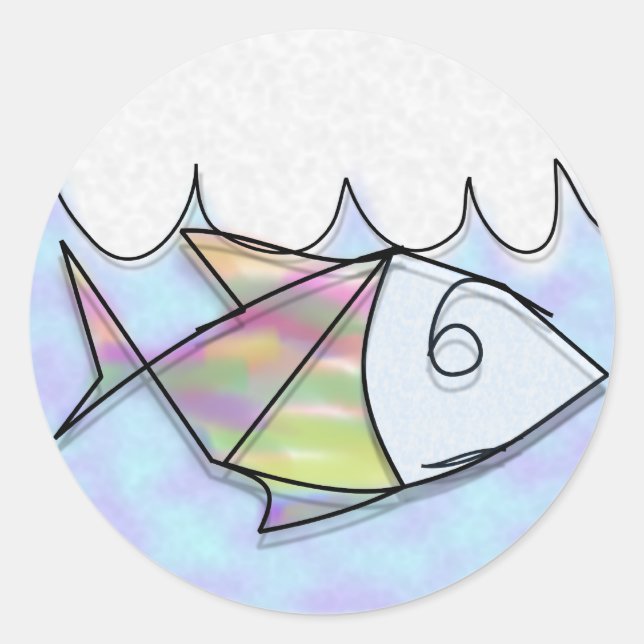 Peixinho de Arame Classic Round Sticker (Front)