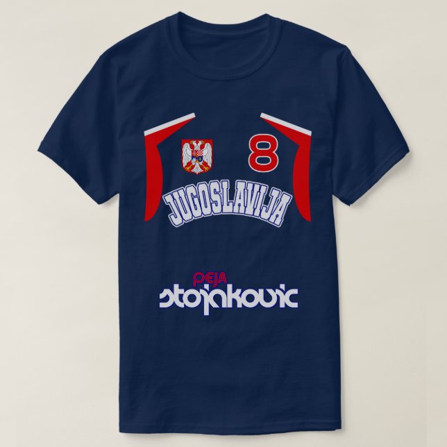 Peja Stojakovic Retro Yugoslavia Euro Basketball F T-Shirt (Design Front)