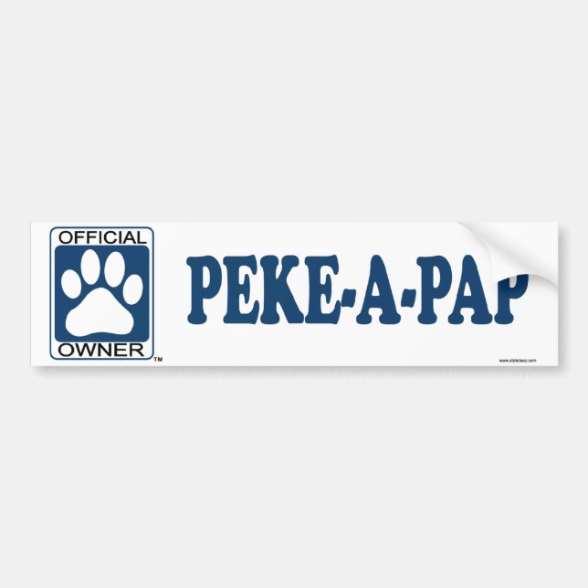 Peke-A-Pap Blue Bumper Sticker (Front)