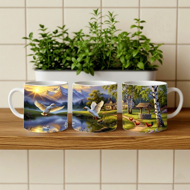 Pekin Ducks Digital Painting Mug Wrap Design (Creator Uploaded)