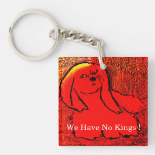 Pekinese Keychain, Square (double-sided) Key Ring