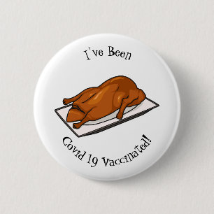 Peking duck cartoon illustration 6 cm round badge