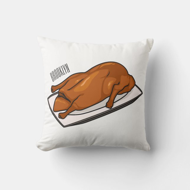 Peking duck cartoon illustration cushion (Front)