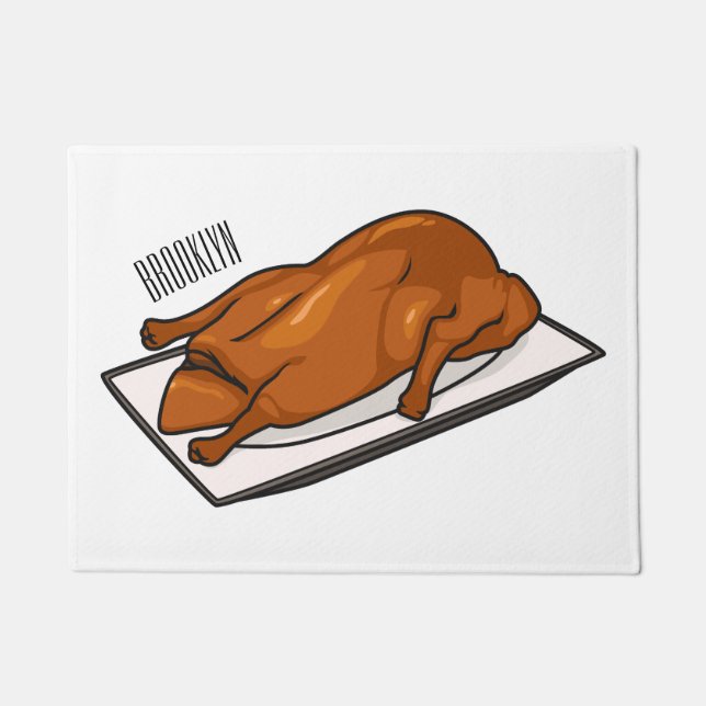 Peking duck cartoon illustration  doormat (Front)