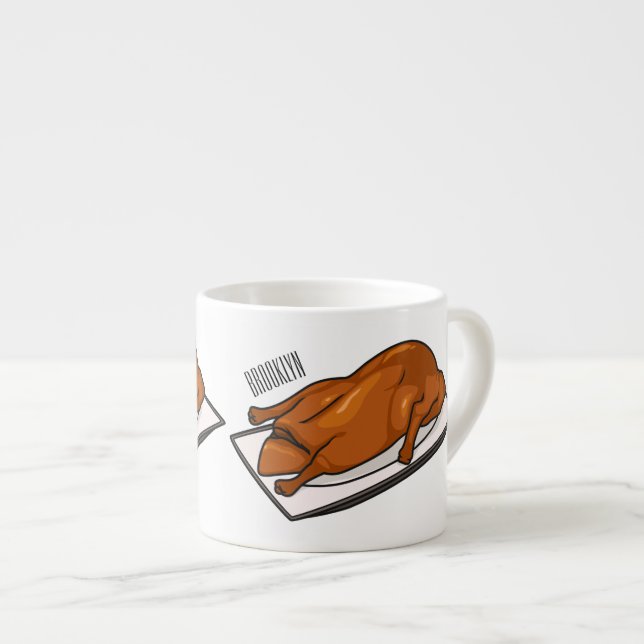 Peking duck cartoon illustration espresso cup (Front Right)