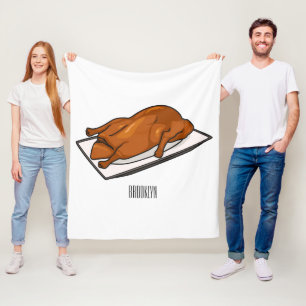 Peking duck cartoon illustration fleece blanket