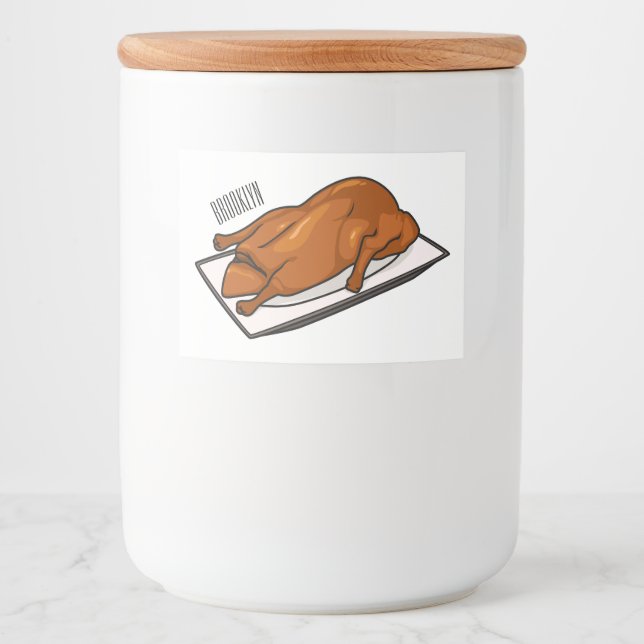 Peking duck cartoon illustration food label (Front)
