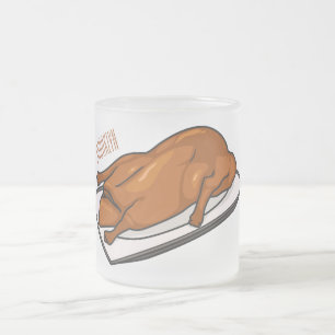 Peking duck cartoon illustration  frosted glass coffee mug