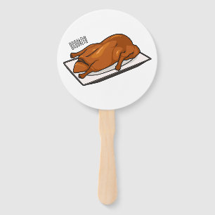 Peking duck cartoon illustration hand fan