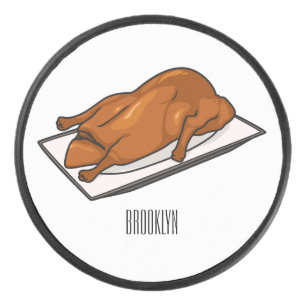 Peking duck cartoon illustration  hockey puck