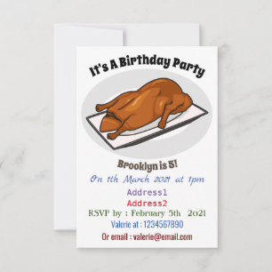 Peking duck cartoon illustration invitation