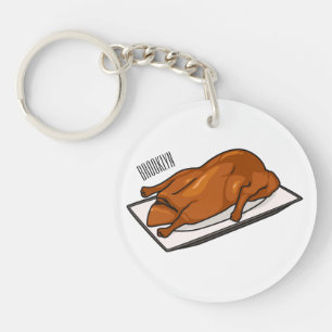 Peking duck cartoon illustration  key ring