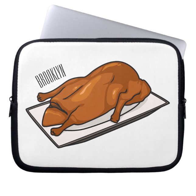 Peking duck cartoon illustration  laptop sleeve (Front)