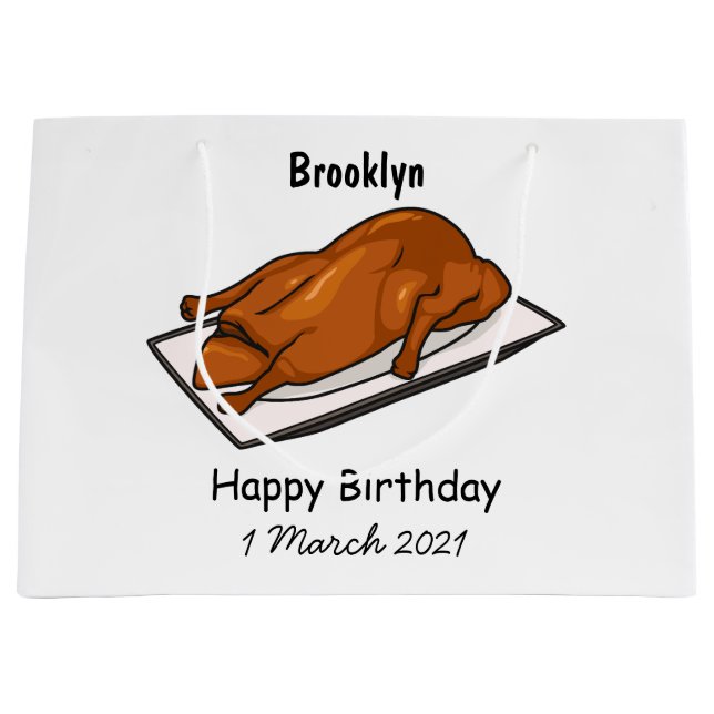 Peking duck cartoon illustration large gift bag (Front)