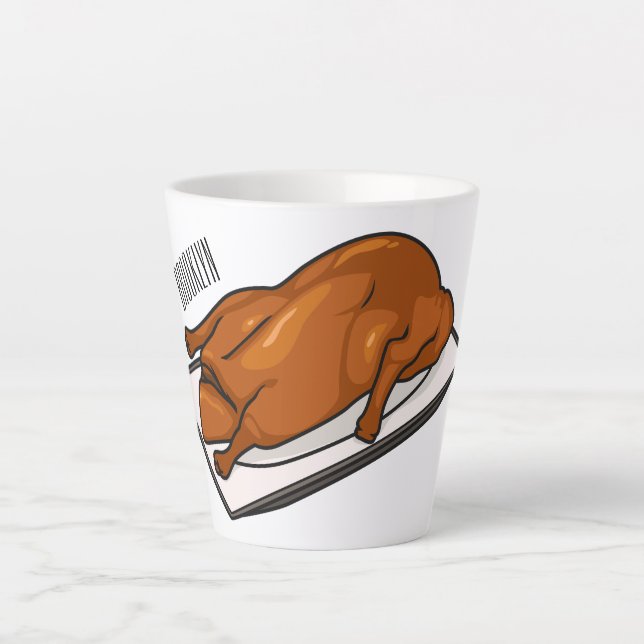 Peking duck cartoon illustration  latte mug (Front)