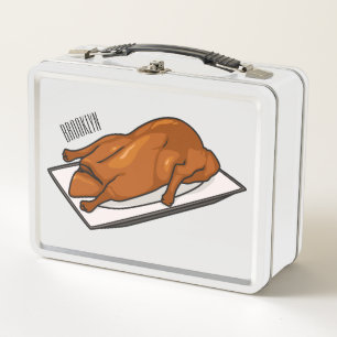 Peking duck cartoon illustration metal lunch box