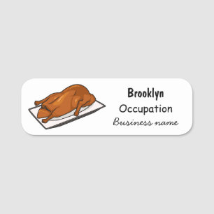 Peking duck cartoon illustration name tag