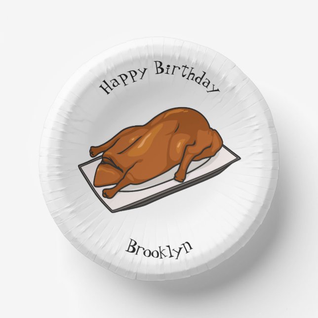 Peking duck cartoon illustration paper plate (Front)