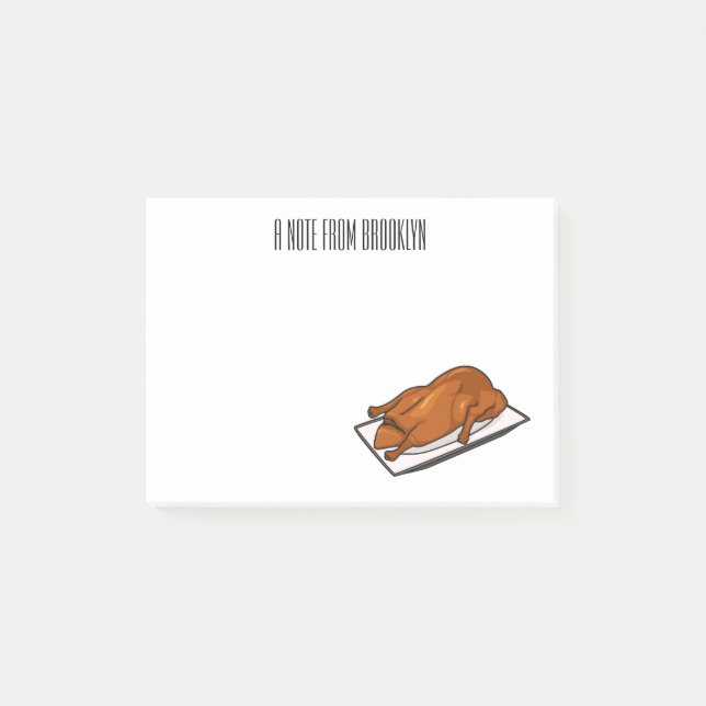 Peking duck cartoon illustration  post-it notes (Front)