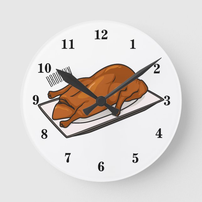 Peking duck cartoon illustration round clock (Front)