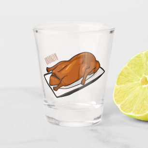 Peking duck cartoon illustration shot glass
