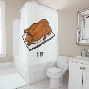 Peking duck cartoon illustration shower curtain