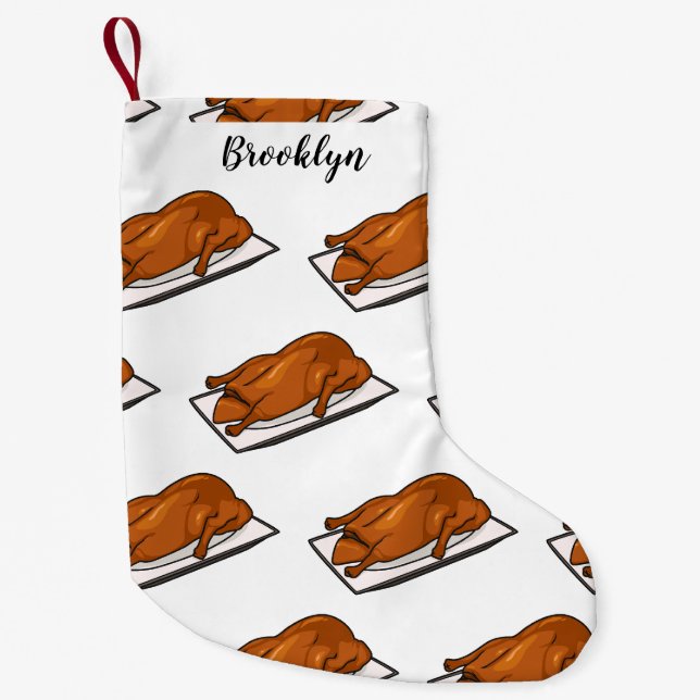 Peking duck cartoon illustration small christmas stocking (Front)