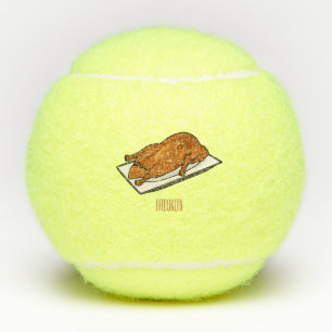 Peking duck cartoon illustration  tennis balls