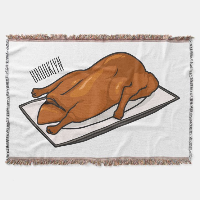 Peking duck cartoon illustration throw blanket (Front)