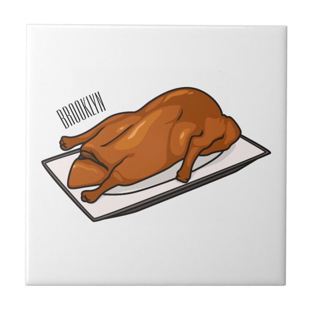 Peking duck cartoon illustration tile (Front)