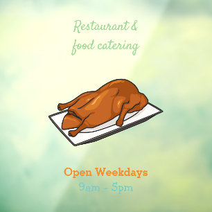 Peking duck cartoon illustration window cling