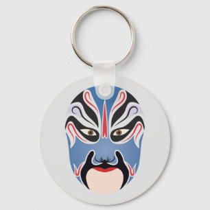 Peking opera makeup Lu Meng Key Ring