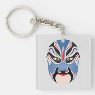 Peking opera makeup Lu Meng Key Ring