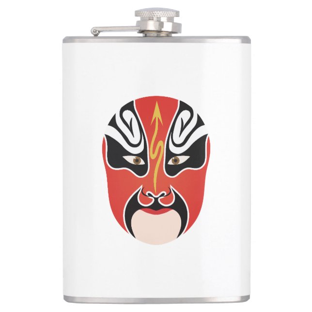 Peking opera makeup Zhang He Hip Flask (Front)