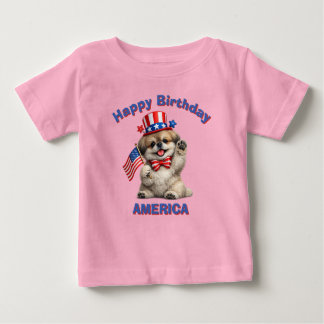 Pekingese (2af) Patriotic Kid T-Shirt