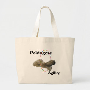 Pekingese Agility Large Tote Bag