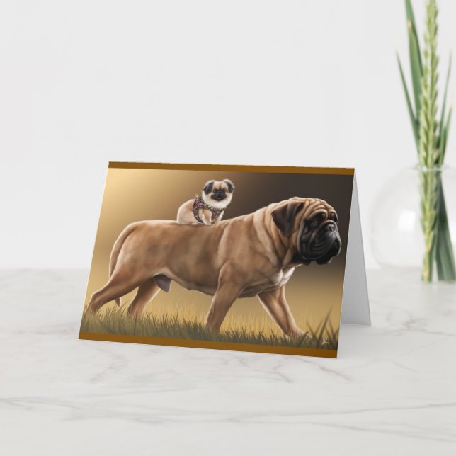 Pekingese and Bullmastiff Card (Front)